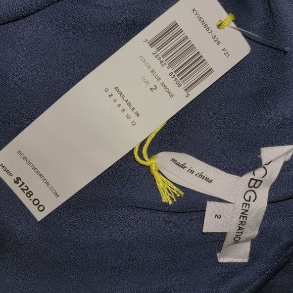 BCBG Generation blue and black off shoulder dress - Picture 5 of 5